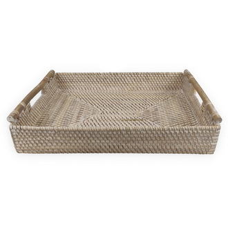 Koming Rattan Tálca Bambusz Fogantyúval