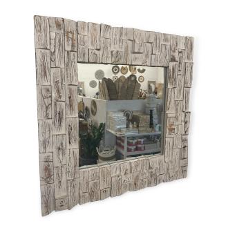 Mendoyo Fehér Fakeretes Tükör - 60 cm x 60 cm