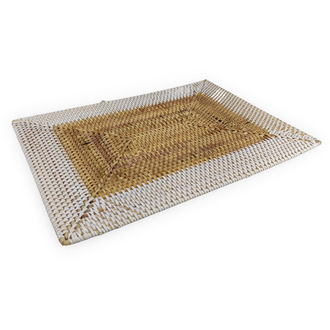 Nyoman Rattan Szőtt Négyszögletű Tányéralátét  - Fehér-Natúr