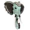 Gayah Kagylóval Kirakott Festett Tosca Színű Fa Elefántfej Fali Dísz - 80 cm