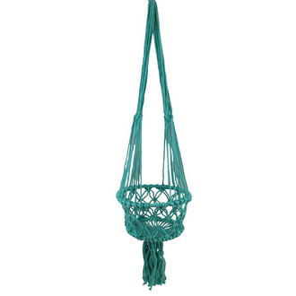 Yogyakarta Macramé Függő Virágtartó - Türkiz